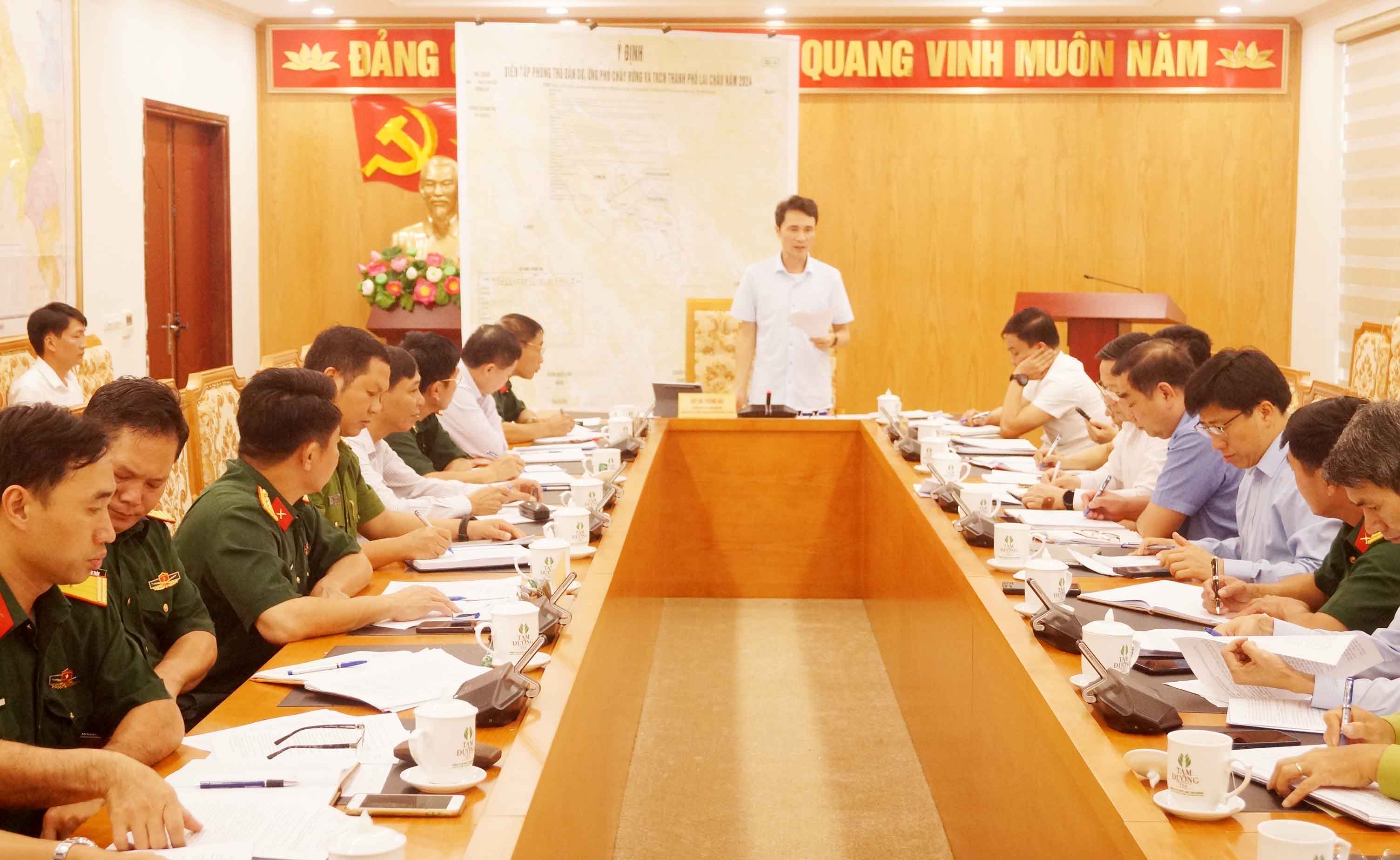 Họp Ban Chỉ đạo diễn tập phòng thủ dân sự ứng phó cháy rừng và tìm kiếm cứu nạn tại thành phố Lai Châu năm 2024